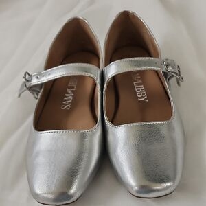 Sam & Libby Silver Metallic Flats Size 6.5